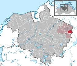 Elhelyezkedése Mecklenburg-Elő-Pomeránia térképén