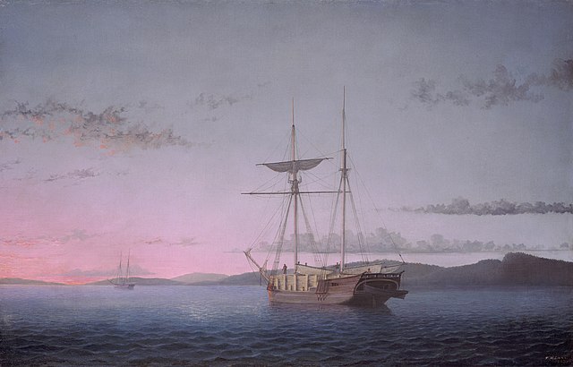 Fitz Henry Lane, Lumber Schooners at Evening on Penobscot Bay, 1863, National Gallery of Art