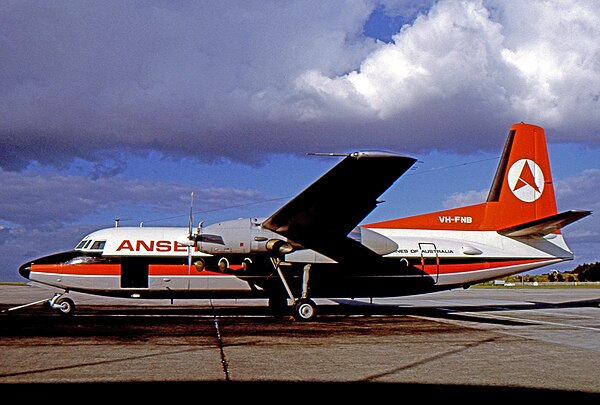 Fokker F27 Friendship of Ansett Airlines at Essendon Airport in 1970