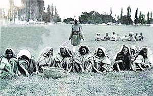 Forced Labor of Kashmiri people by Dogra ruler Forced Labor of Muslim Women by Dogra ruler in 1930 before Kashmir agitation.jpg