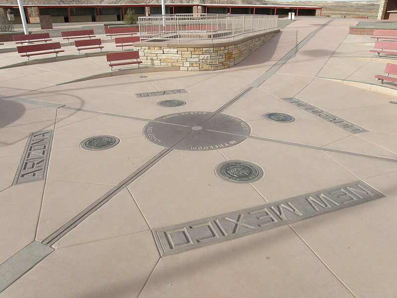 File:Four Corners, NM, reconstructed monument in 2010.jpg