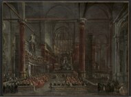 Francesco Guardi - Ceremonia pontificia en SS.  Giovanni e Paolo, Venecia, 1782 - 1949.187.2 - Tiff del Museo de Arte de Cleveland.