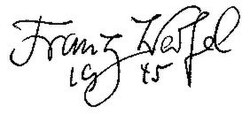 Franz Werfels signatur