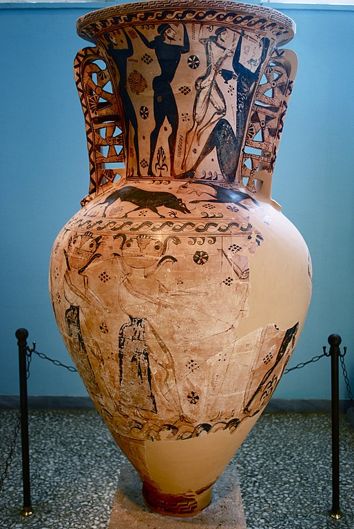 File:Gorgons, Proto-Attic neck amphora, ca 650 BC, AM Eleusis