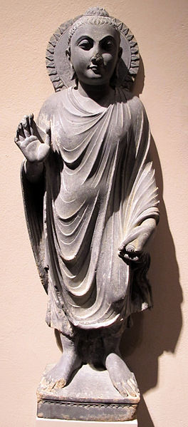 File:Gandhara, buddha stante, II sec..JPG