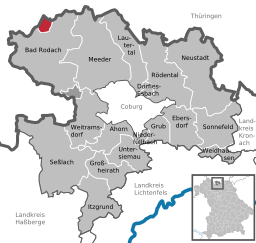 Läget för Gellnhausen i Landkreis Coburg