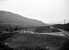 Glen Douglas munitions depot being constructed in 1966, showing tunnel entries into hillside Glen Douglas munitions depot being constructed.jpg