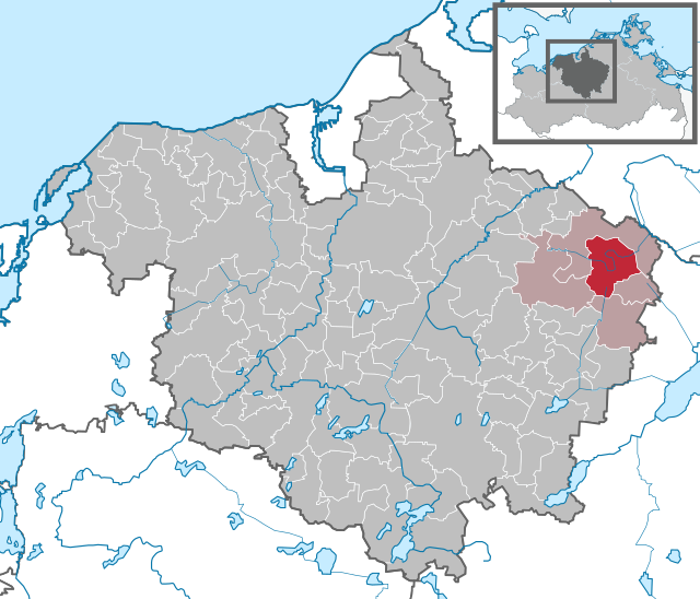 Gnoiens läge i Mecklenburg-Vorpommern