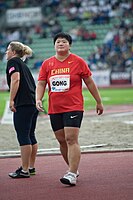 Zum vierten Mal Bronze (WM 2009, WM 2011, OS 2008) gab es für die Olympiazweite von 2012 Gong Lijiao