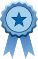 A blue Medal derived from Blue star boxed.svg.