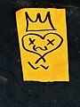 File:Graffiti sketch on yellow sticker on a bridge on North Broad St, Hillside, New Jersey.jpg