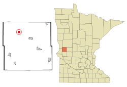 Grant County Minnesota Incorporated and Unincorporated areas Wendell Highlighted.svg