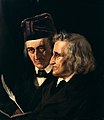 Jacob (foreground, right) and Wilhelm Grimm