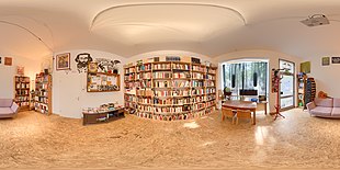 360deg panorama of Gustav Landauer Library Witten
(view as a 360deg interactive panorama) Gustav Landauer Bibliothek Witten Panorama.jpg