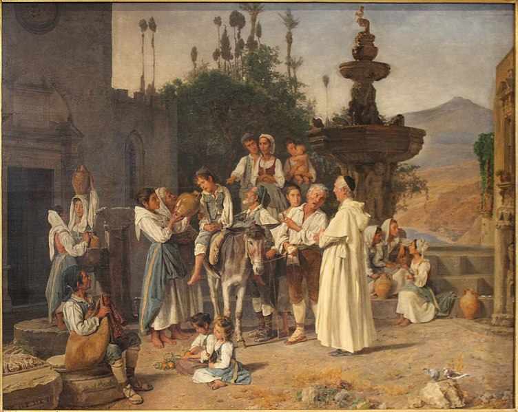 File:Halle, Kunstmuseum Moritzburg, Ferdinand Georg Waldmüller, am Brunnen bei Taormina.jpg