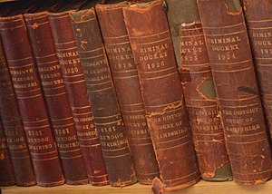 Law books from Hampshire County, Massachusetts. Hampshire County Law Books.jpg