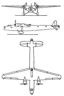 Dreiseitenansicht der Handley Page Harrow