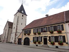 Katolický kostel a Mairie v Harskirchenu