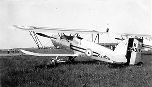 Hawker Fury, 1935. Type A roundels, still overlapping the ailerons. Rudder stripes have red forward.