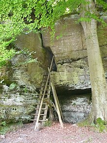 Advanced crevice in the sandstone, former hermitage of monk Henry Hufnagel, 1385