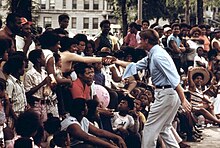 Illinois Governor Dan Walker at the 1973 parade. Photo by John H. White. ILLINOIS GOVERNOR DAN WALKER GREETS CHICAGO CONSTITUENTS DURING THE BUD BILLIKEN DAY PARADE, ONE OF THE LARGEST... - NARA - 556272.jpg