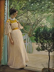 At the French Windows. The Artist's Wife