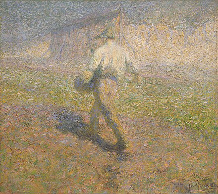 The Sower (1907), by the Impressionist painter Ivan Grohar, became a metaphor for Slovenes[262][263] and was a reflection of the transition from a rural to an urban culture.[264]