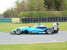 Martin driving for Raikkonen Robertson Racing at the Croft round of the 2008 British Formula 3 season. John Martin 2008 British F3 Croft.jpg