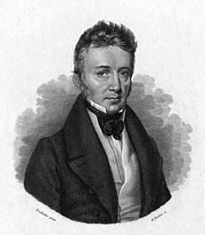 Портрет Йозефа Литров на его книге Physische Astronomie (Физическая Астрономия), изданной в 1836 г.