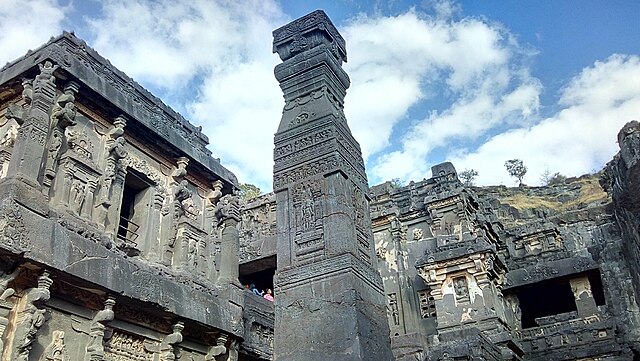 Stone Pillar at the Kailashanatha Temple (Cave #16)