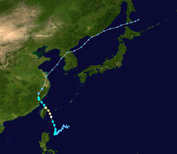 颱風海鷗的路徑圖