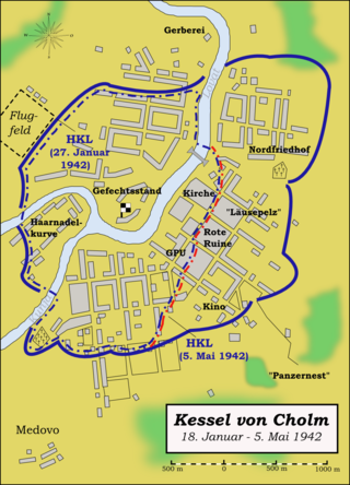 <span class="mw-page-title-main">Kholm Pocket</span> 1942 battle of WW2 on Eastern Front