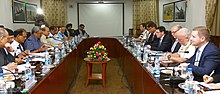 Thumbnail for File:Kevin Andrews with the Union Minister for Defence, Shri Manohar Parrikar, at the delegation level talks on Defence Co-Operation between India and Australia, in New Delhi on September 02, 2015.jpg