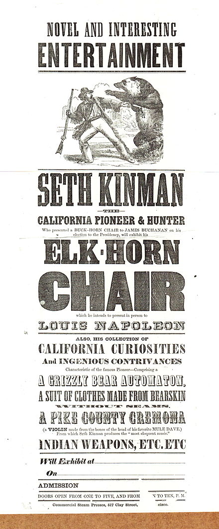 Advertisement used for exhibitions in 1861