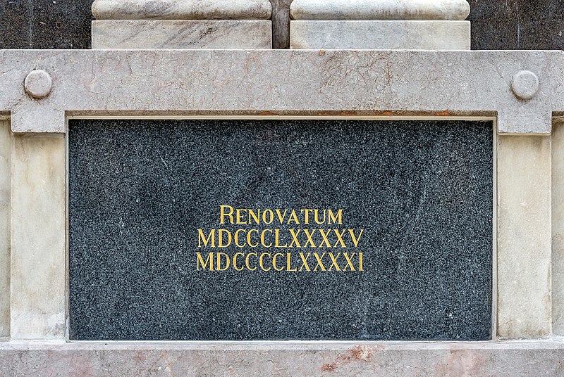 File:Klagenfurt Innere Stadt Heuplatz Florianidenkmal Inschrift Renovierungen 06092020 7906.jpg