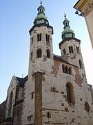 English: St. Andrew's church facade Polski: Front kościoła św. Andrzeja