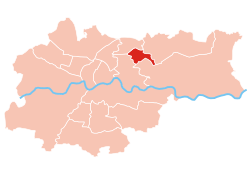 Местоположение на Bieńczyce в рамките на Краков