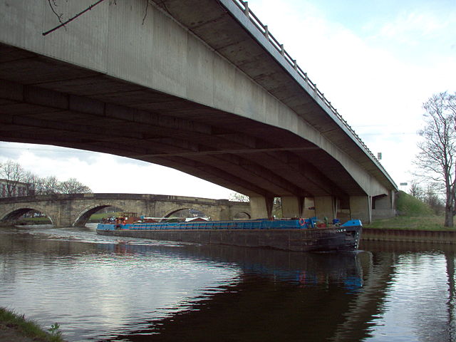 One of the 600 tonne barges used on the Navigation
