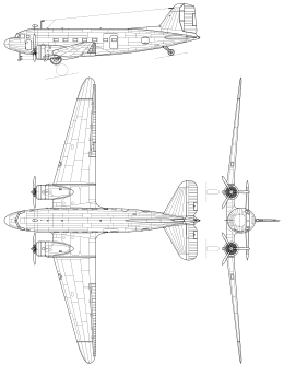 Lisunov Li-2 Liszunov Li-2.svg