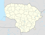 Alme på en karta över Litauen