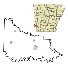 Little River County Arkansas Incorporated en niet opgenomen gebieden Ogden Highlighted.svg