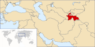 Карта, показывающая месторасположение Таджикистана