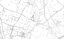 The hamlet of Longleavens on a c.1880 Ordnance Survey map. Innsworth Cottage and Norman's Place to the north, Elmbridge to the east, Oxstalls to the south. Longlevens, Gloucester, Ordnance Survey c.1880.jpg