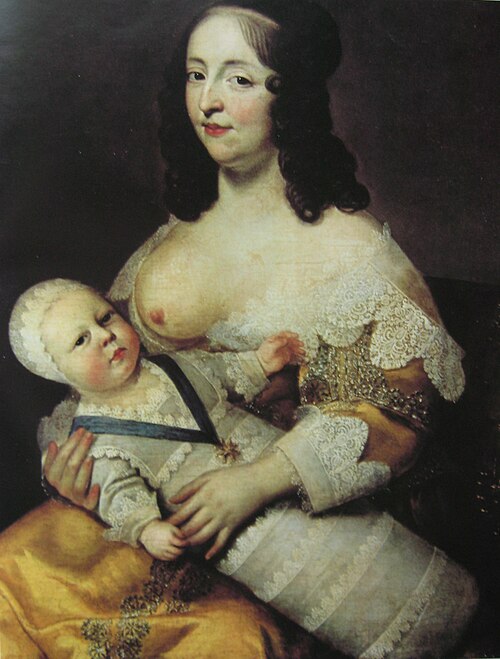Louis XIV as an infant with his nurse Longuet de la Giraudière