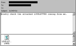 ILOVEYOU è un worm per computer che ha attaccato con successo dieci milioni di computer Windows il 4 maggio 2000, quando venne inviato come allegato su un messaggio email con testo 