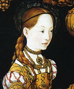 Den heliga Genoveva. Målning av Lucas Cranach den äldre.