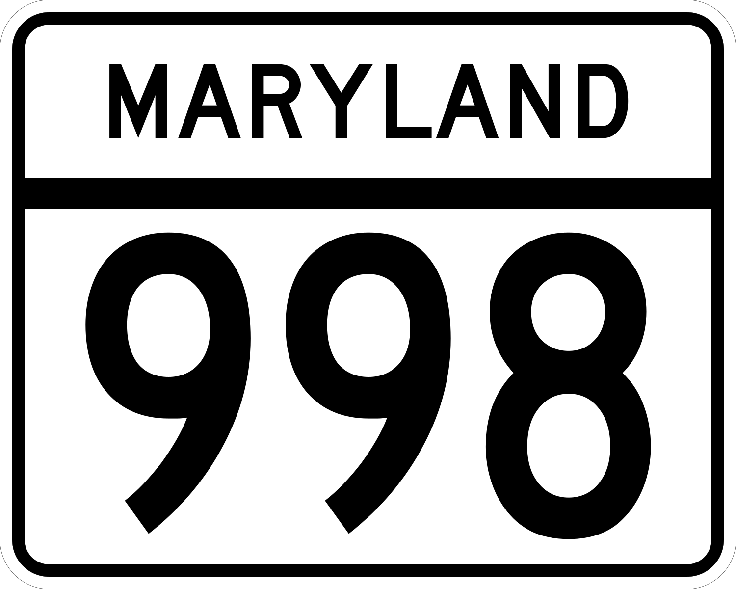 Число 998. Maryland number. Number 998.