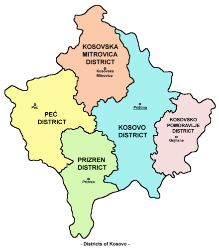 Districts in Kosovo and Metohija