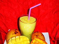 The popular Indian drink mango lassi. Mango Smoothie.JPG