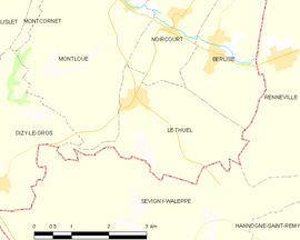 Mapa obce Le Thuel